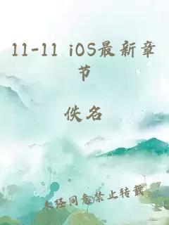 11-11 iOS最新章節(jié)